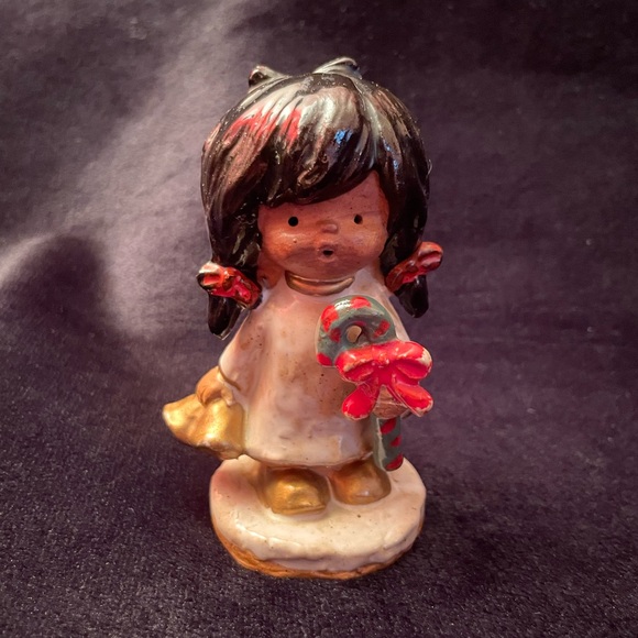 Vintage Napcoware Christmas Caroller Holding a Candy Cane & Bells Made in Japan - Picture 2 of 7